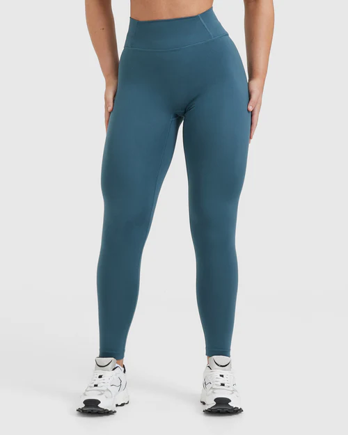 Timeless High Waisted Leggings -  Lake Blue - XS