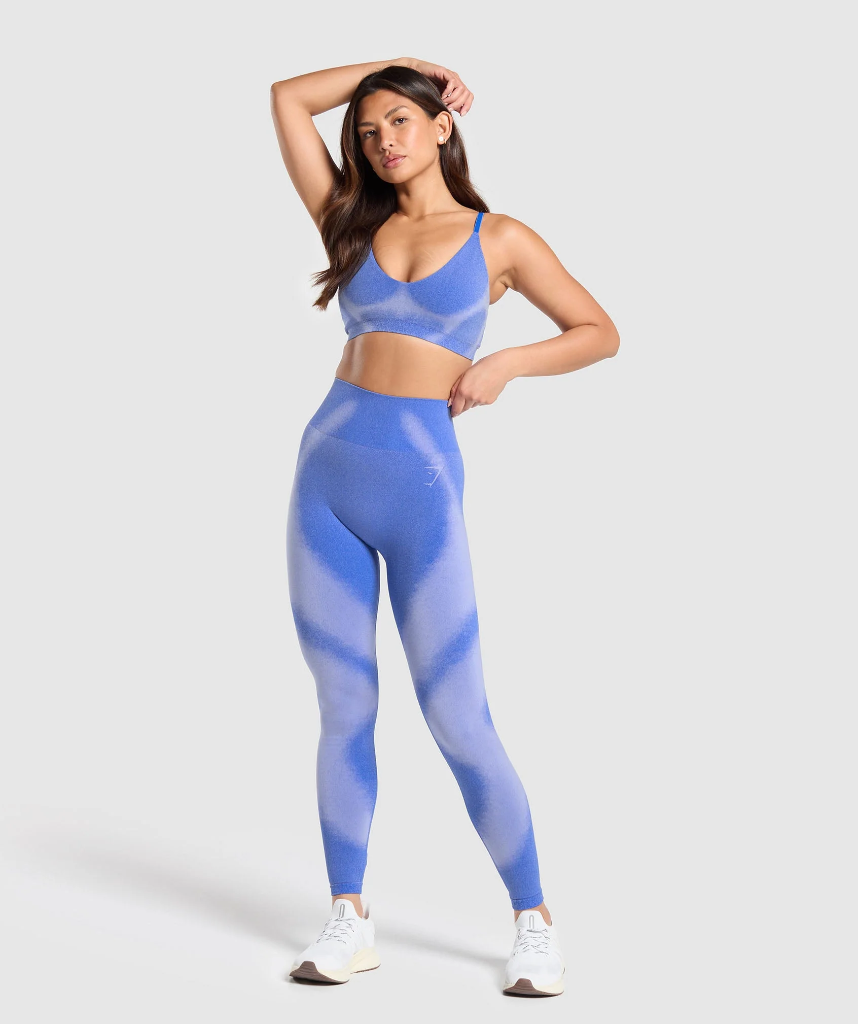 Gymshark Blur Seamless Leggings - Iris Blue/Powdered Lilac - M -