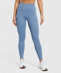 Gymshark Elevate Leggings - Faded Blue - L -