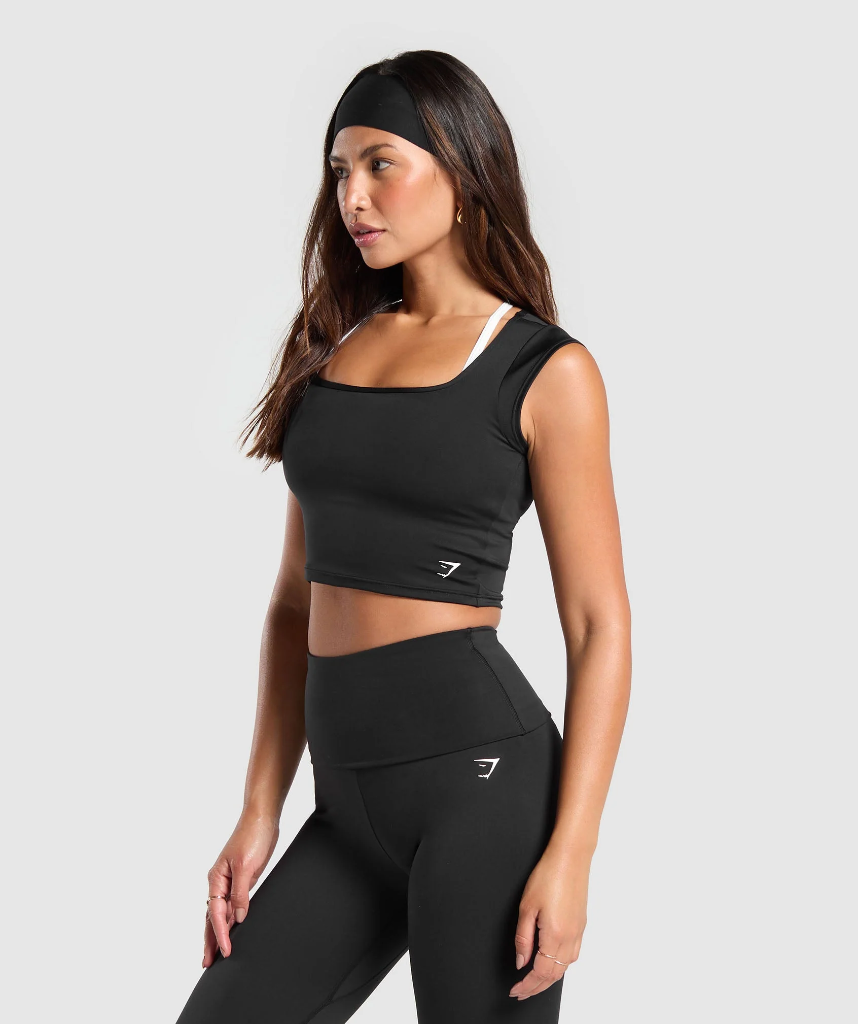 Gymshark Everyday C&S Trend Crop Top - Black - XS