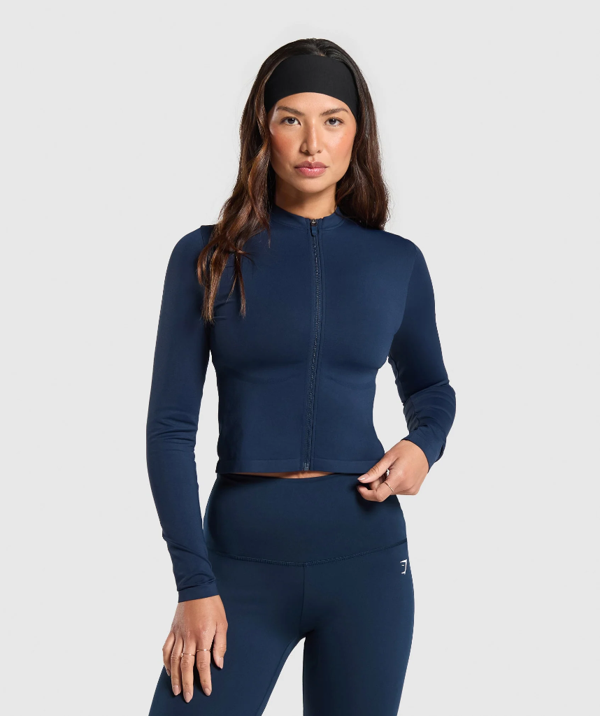 Gymshark Everyday Seamless Zip Tracktop - Navy - M