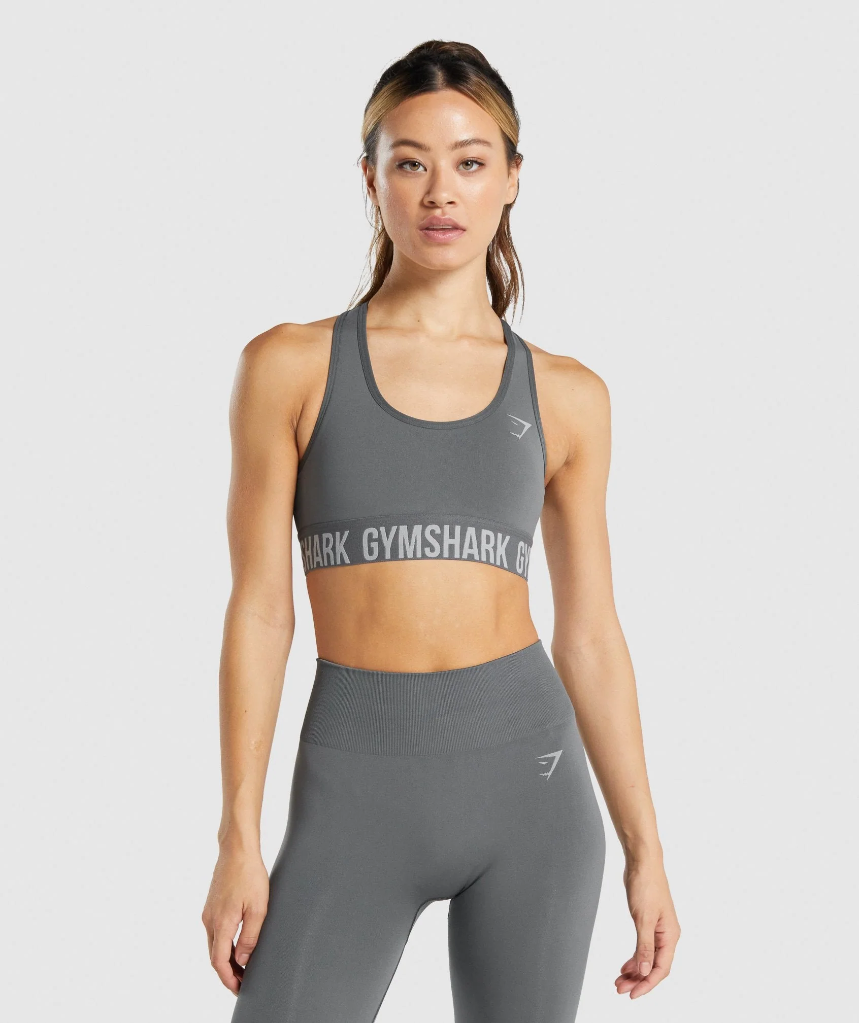 Gymshark Fit Seamless Sports Bra - Charcoal - L