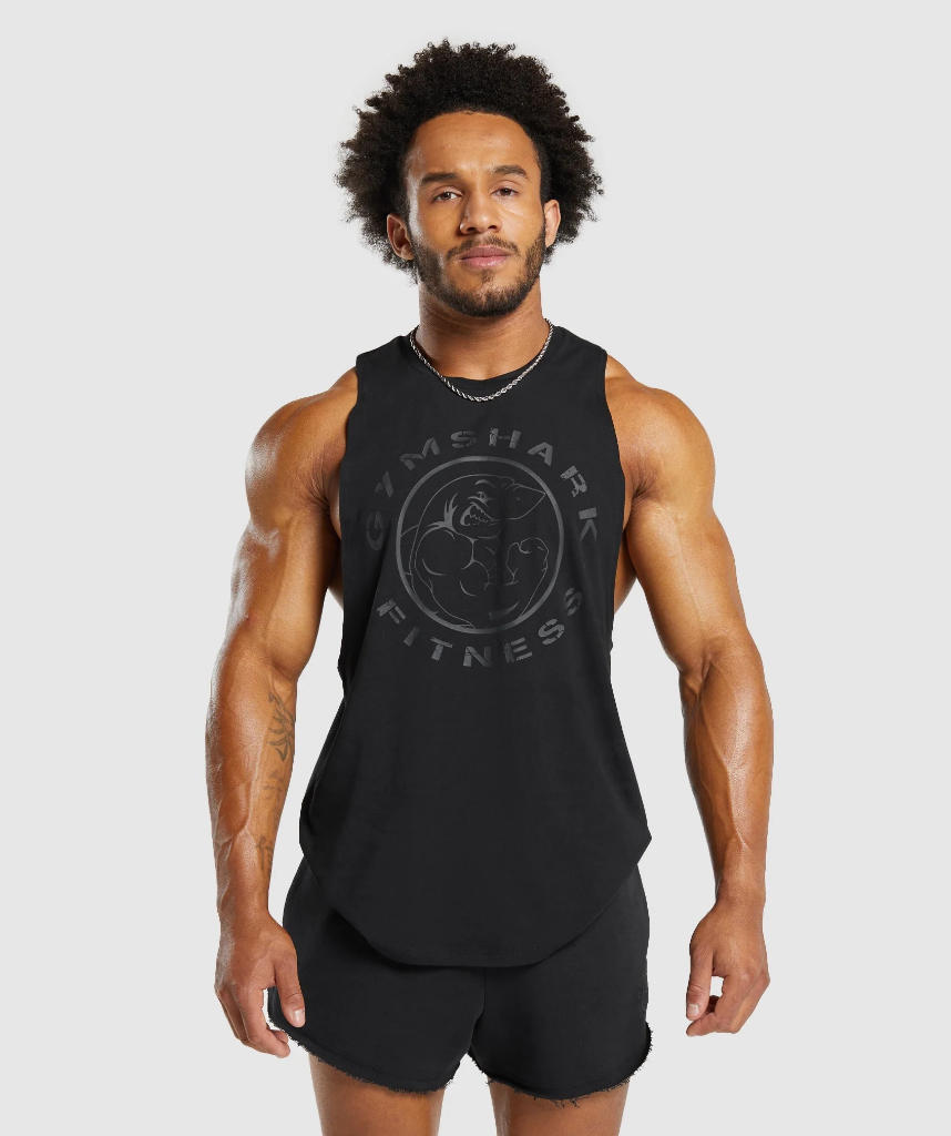 Gymshark Legacy Drop Arm Tank - Black - L -