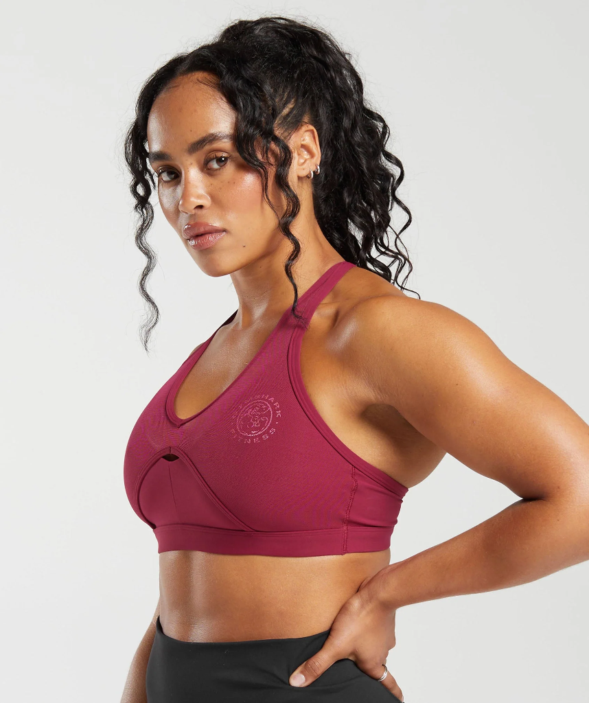 Gymshark Legacy T-Bar Sports Bra - Raspberry Pink - XS