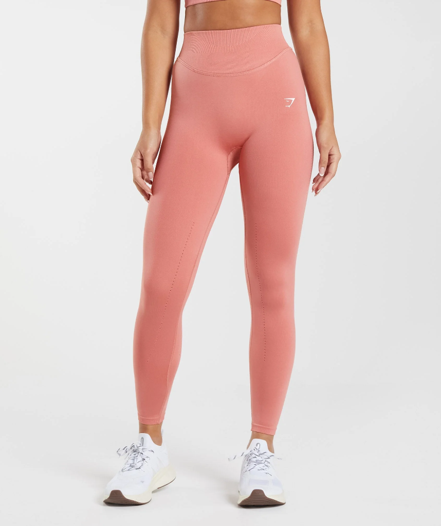 Gymshark Sweat Seamless Leggings - Terracotta Pink - XL -