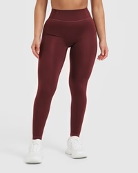 Timeless High Waisted Leggings - Mulled wine - S