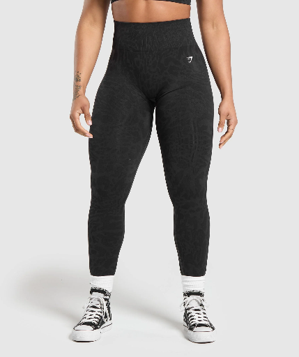 Gymshark Adapt Safari Seamless Leggings - Black/Asphalt Grey - L -