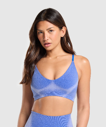 Gymshark Blur Seamless Bralette - Iris Blue/Powdered Lilac - XS -