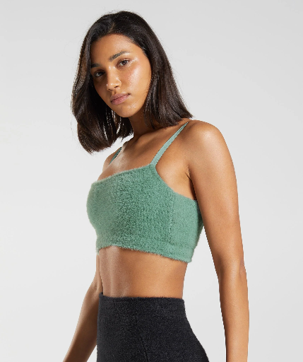 Gymshark Whitney Eyelash Knit Bandeau - Green - S