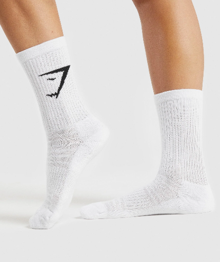 Gymshark Crew Socks - White - M 