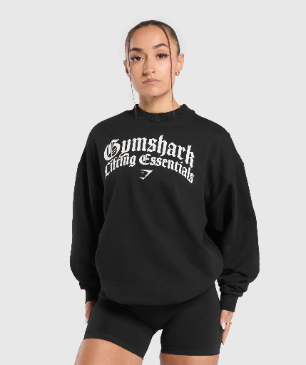 Gymshark Lifting Essentials Oversized Sweatshirt - Black - XS